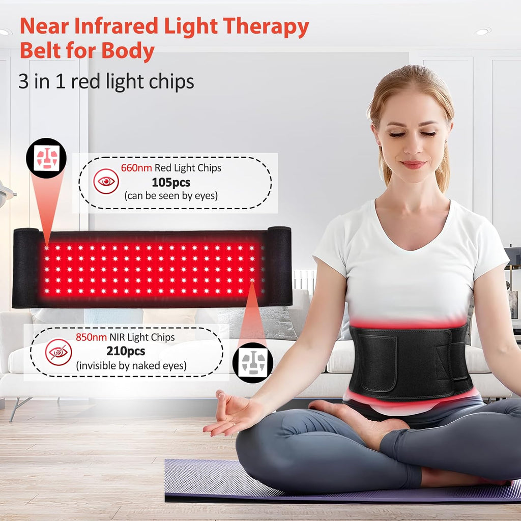 Transform Your Well-Being with the Upgraded GMOWNW Red Light Therapy Belt – 3 in 1 LED Beads for Targeted Relief with Remote Control