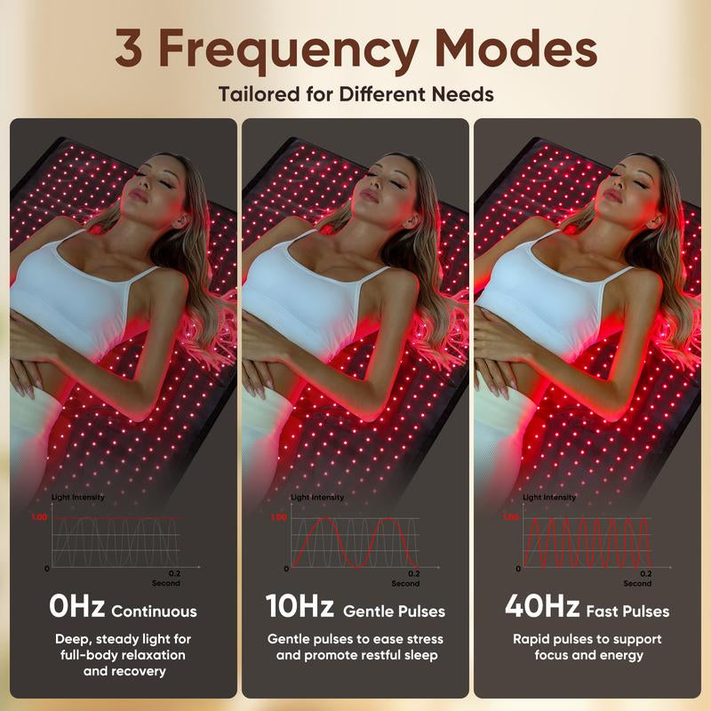 WEETALL Red Light Therapy Mat 71''X31'' Extra Large Infrared 1280 Leds 660Nm 850Nm Pain Relief Body Relax Energy Recovery Joint Repair Sleep Improvement