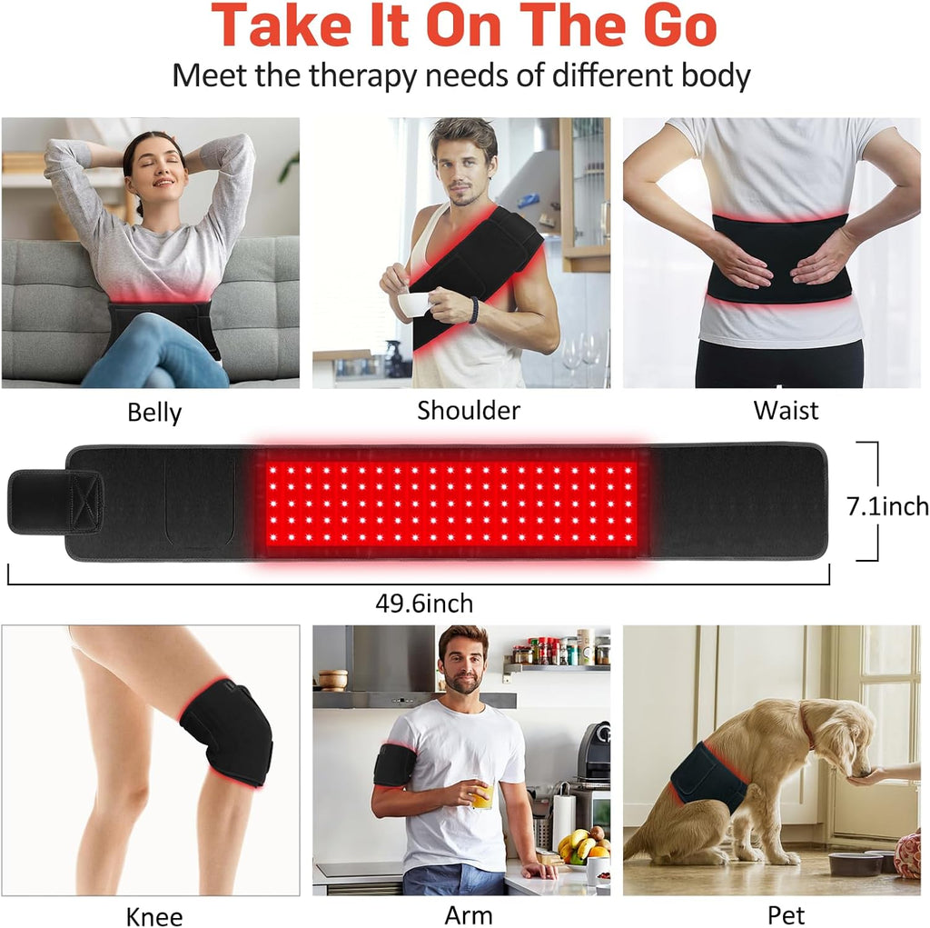 Transform Your Well-Being with the Upgraded GMOWNW Red Light Therapy Belt – 3 in 1 LED Beads for Targeted Relief with Remote Control